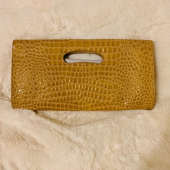 Genuine crocodile embossed leather Hobo Clutch - Picture 3 of 5